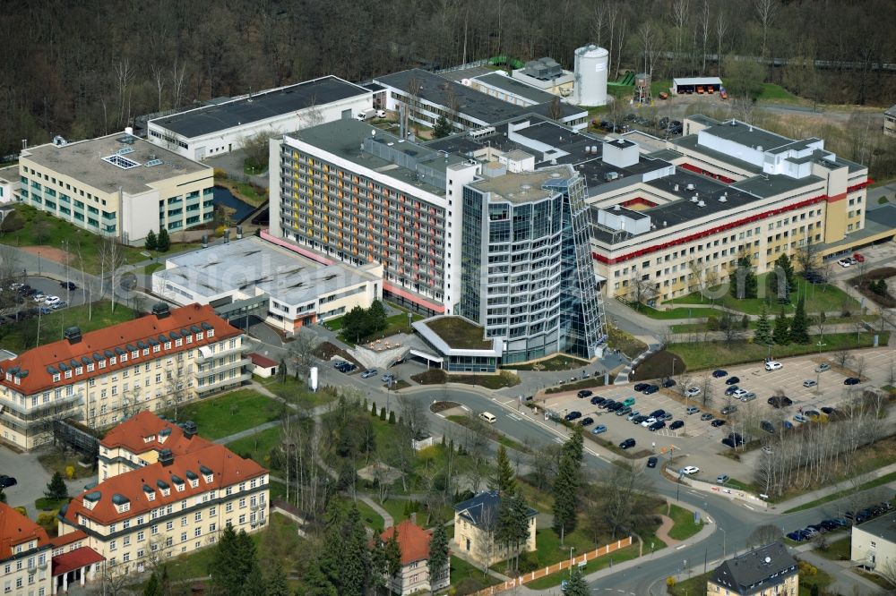 Aerial photograph Chemnitz - View of the Klinikum Chemnitz on Kuechwald in the State of Saxony, Germany