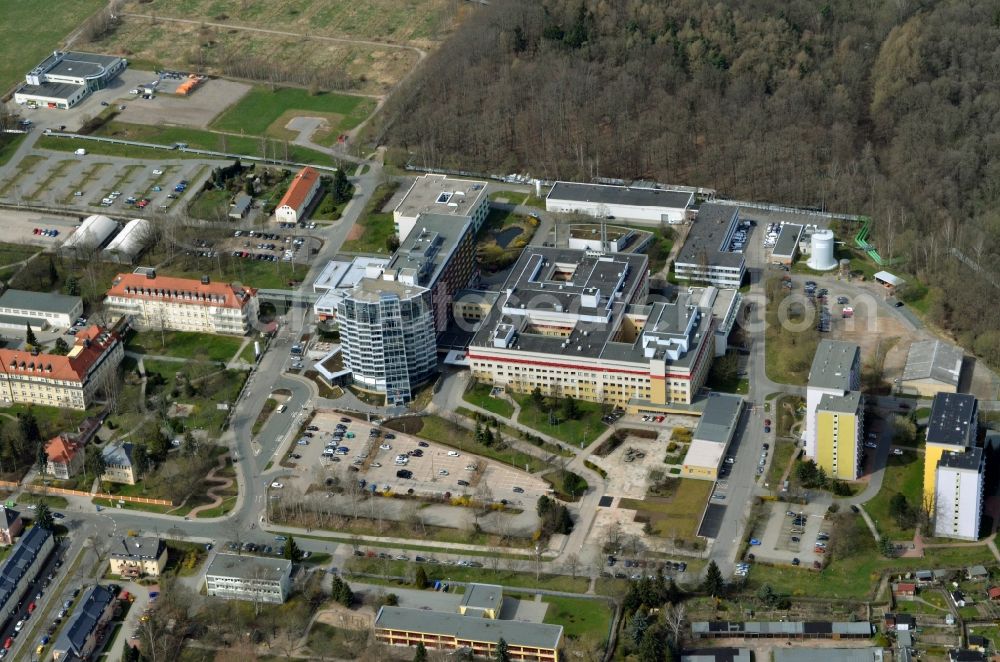 Chemnitz from above - View of the Klinikum Chemnitz on Kuechwald in the State of Saxony, Germany