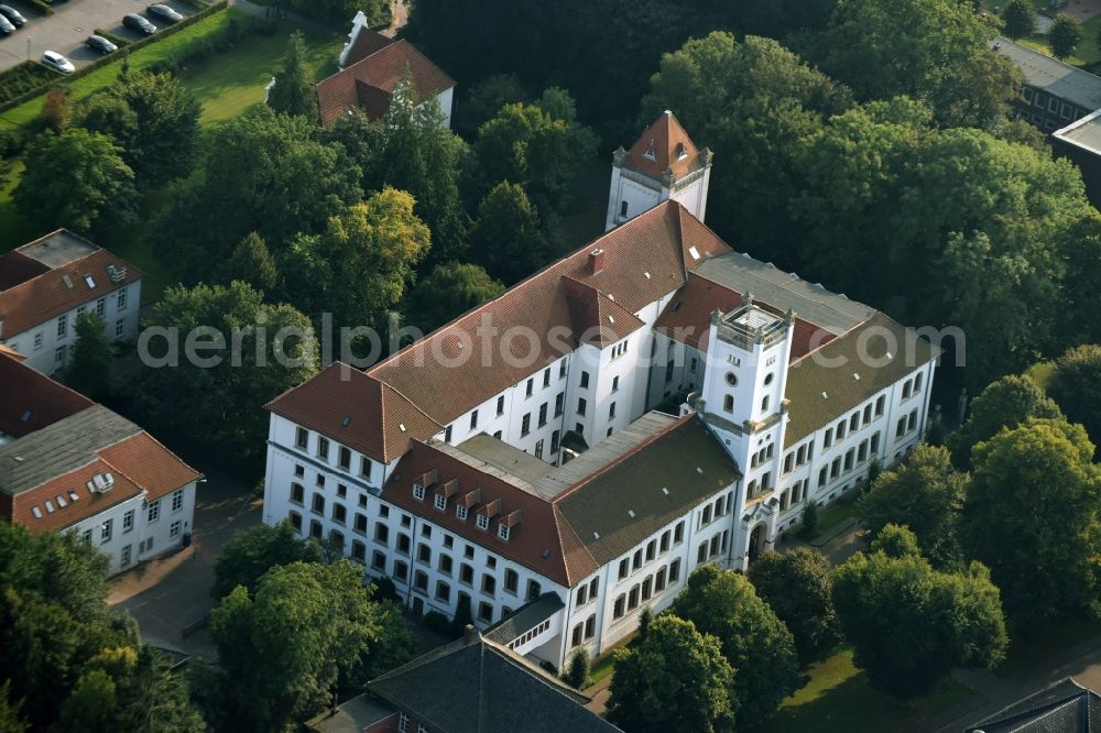 Aurich from the bird's eye view: Building complex of the district court of Aurich in the state Lower Saxony