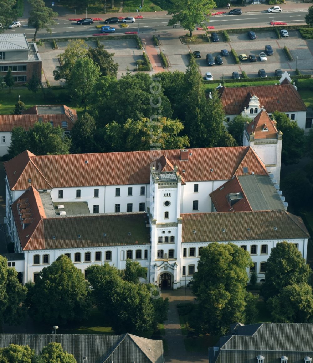 Aerial image Aurich - Building complex of the district court of Aurich in the state Lower Saxony