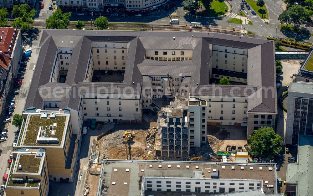 Aerial photograph Essen - Building complex of the State and district court food - court in Essen in North Rhine-Westphalia