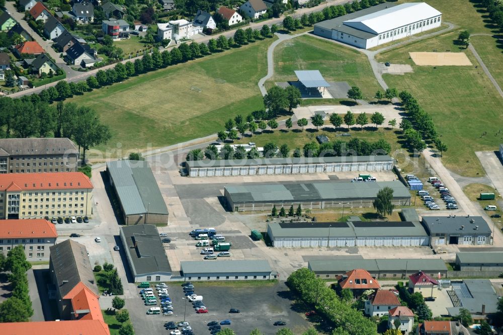 Aerial image Magdeburg - Building complex of the police Sachsen-Anhalt in Magdeburg in the state Saxony-Anhalt, Germany