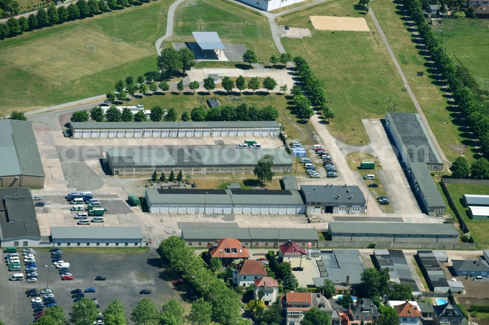 Aerial photograph Magdeburg - Building complex of the police Sachsen-Anhalt in Magdeburg in the state Saxony-Anhalt, Germany