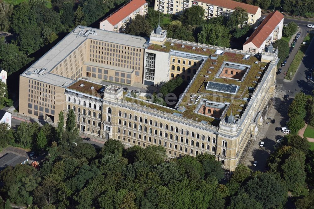 Aerial image Dresden - Building complex of the destrict court Landgericht Dresden on Lothringer Strasse in Dresden in the state Saxony