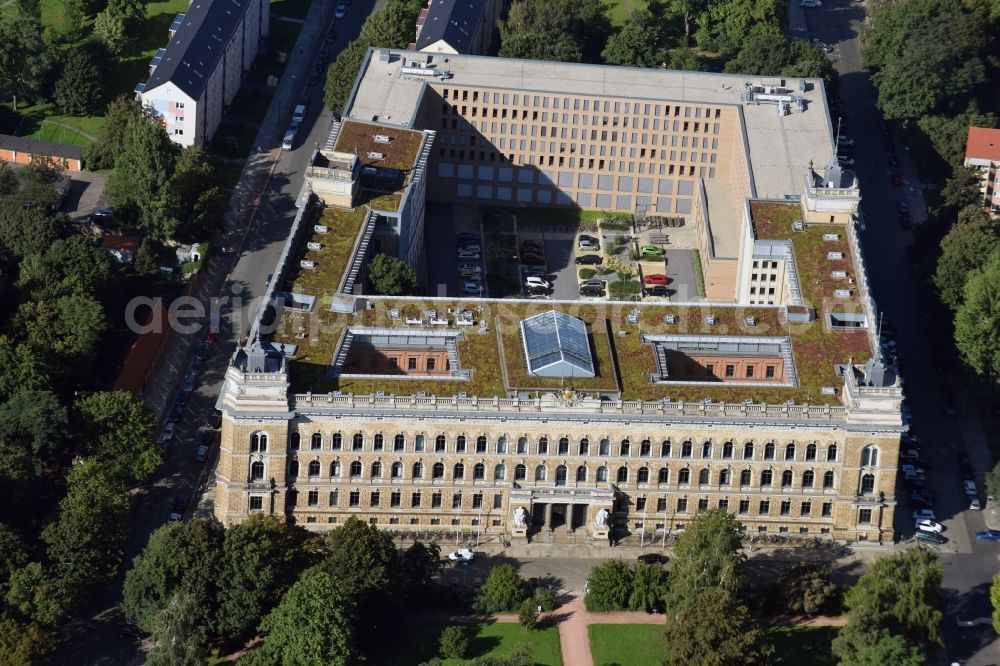 Aerial photograph Dresden - Building complex of the destrict court Landgericht Dresden on Lothringer Strasse in Dresden in the state Saxony