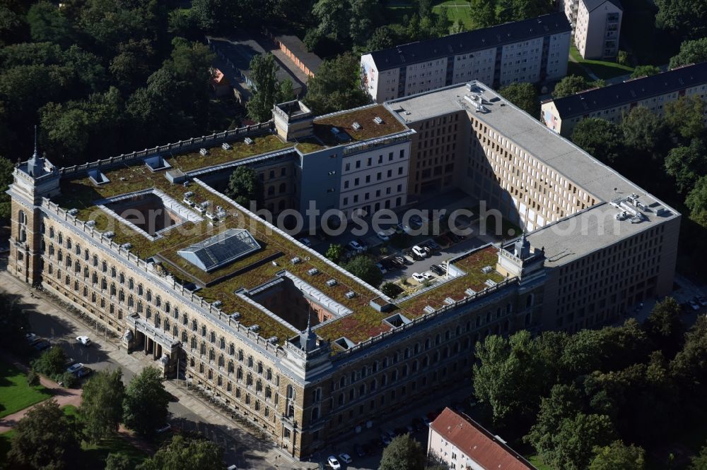 Aerial image Dresden - Building complex of the destrict court Landgericht Dresden on Lothringer Strasse in Dresden in the state Saxony