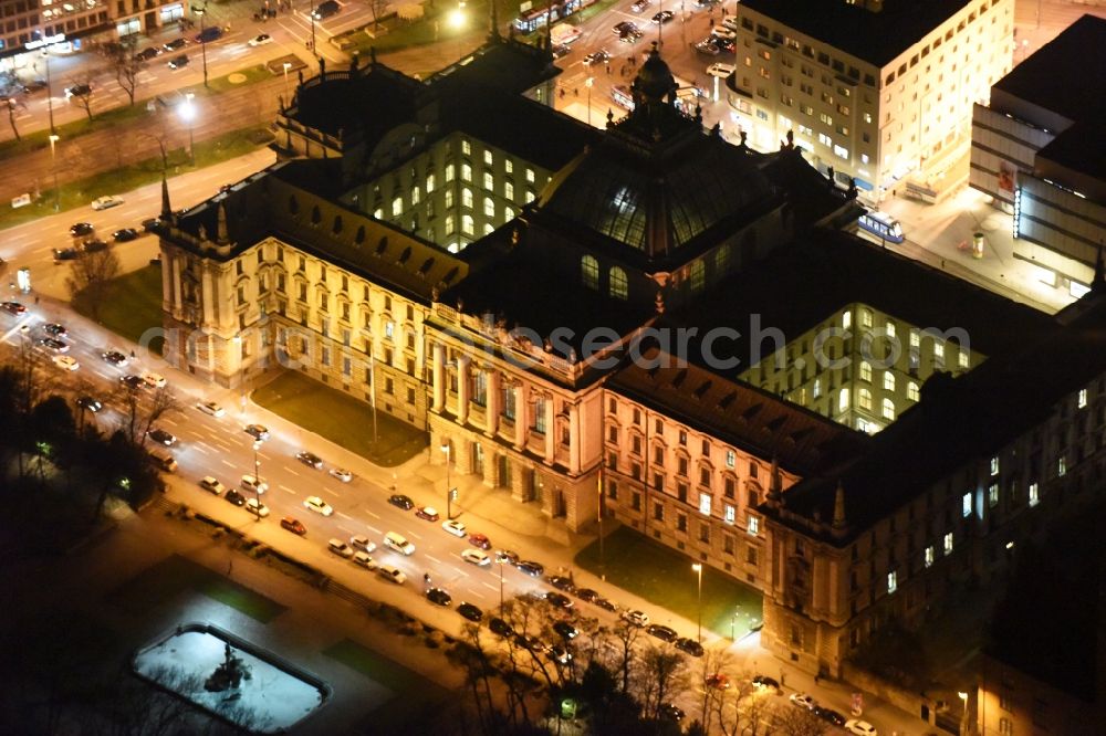 München from above - Building complex of the Landgericht Muenchen an der Prielmayerstrasse court of in Munich in the state Bavaria