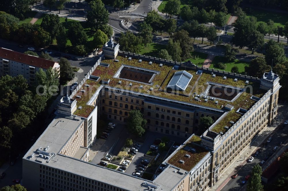 Dresden from above - Building complex of the District Court Dresden in the Lothringer Strasse in Dresden in the state Saxony