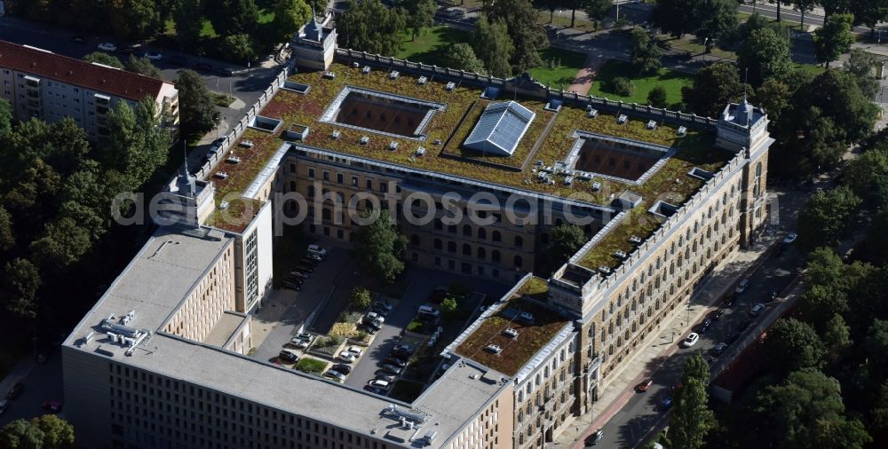 Dresden from the bird's eye view: Building complex of the District Court Dresden in the Lothringer Strasse in Dresden in the state Saxony