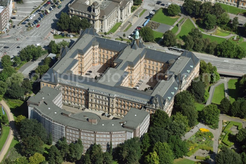 Aerial image Hamburg - Building complex of the Landgerichts Hamburg and the Amtsgericht Hamburg-Mitte in Hamburg