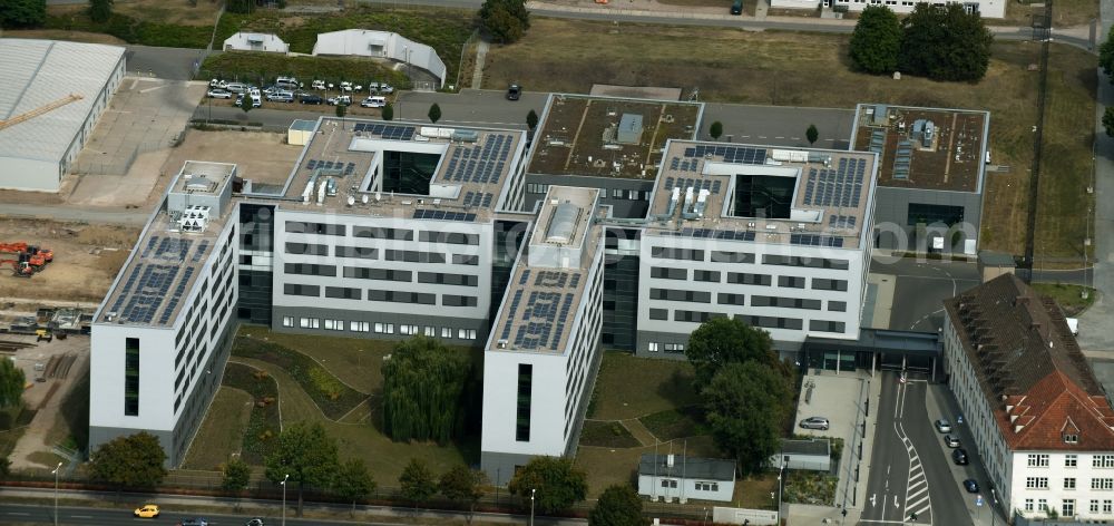 Aerial photograph Erfurt - Building complex of the Lka Thueringen in Erfurt in the state Thuringia. On its left side there is a construction side for more buildings for the Lka Thueringen