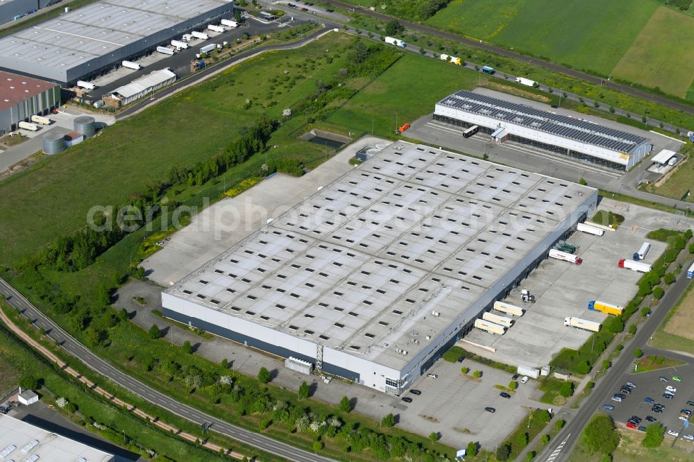 Aerial image Grolsheim - Building complex and distribution center on the site Albert-Schweizer-Strasse in Grolsheim in the state Rhineland-Palatinate, Germany