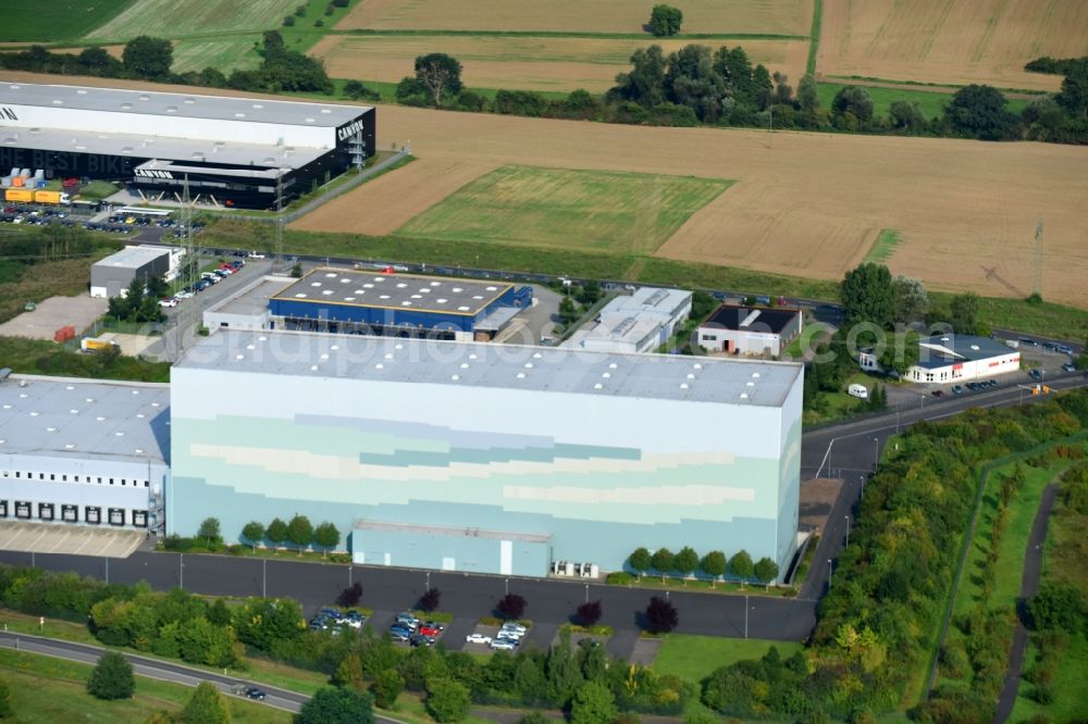 Koblenz from above - Building complex and distribution center on the site of BLG LOGISTICS GROUP AG & Co. KG on Zaunheimer Strasse in Koblenz in the state Rhineland-Palatinate, Germany