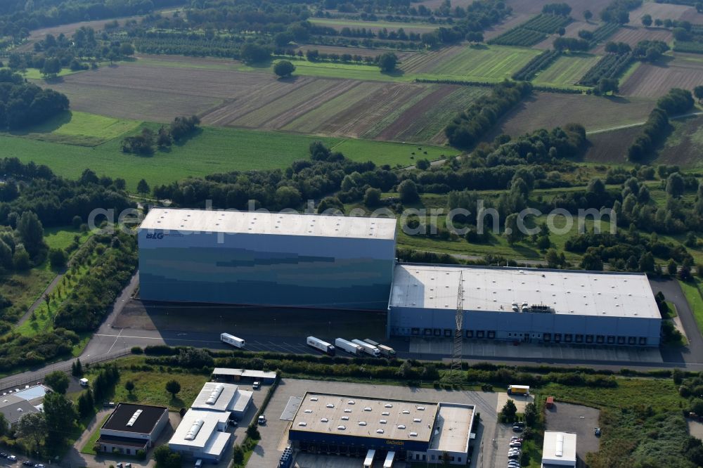 Aerial photograph Koblenz - Building complex and distribution center on the site of BLG LOGISTICS GROUP AG & Co. KG on Zaunheimer Strasse in Koblenz in the state Rhineland-Palatinate, Germany