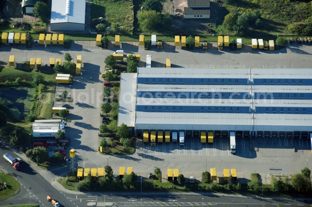 Stahnsdorf from above - Building complex and distribution center on the site Briefzentrum Stahnsdorf on Ruhlsdorfer Strasse in Stahnsdorf in the state Brandenburg