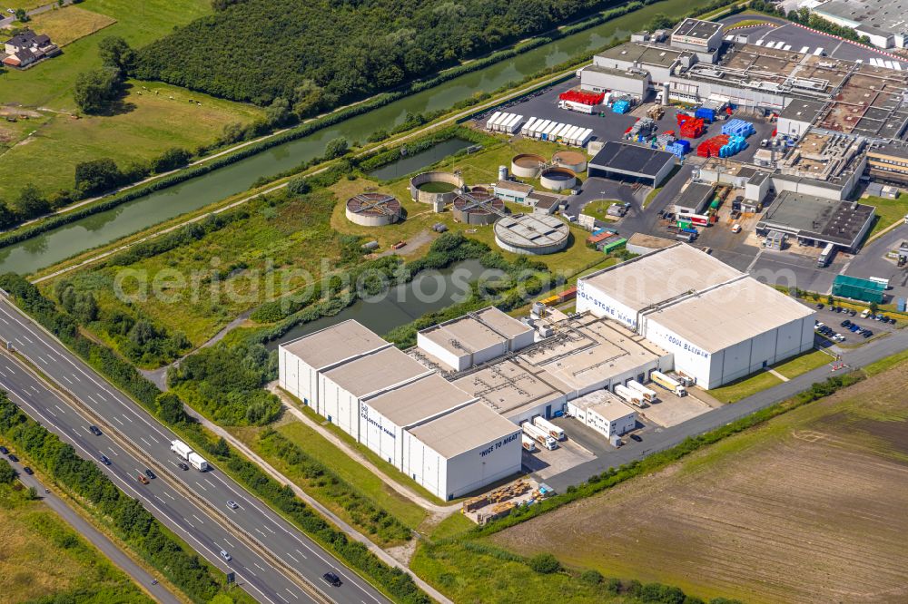 Aerial image Hamm - Building complex and distribution center on the site of Coldstore Hamm GmbH on street Kranstrasse in the district Uentrop in Hamm at Ruhrgebiet in the state North Rhine-Westphalia, Germany