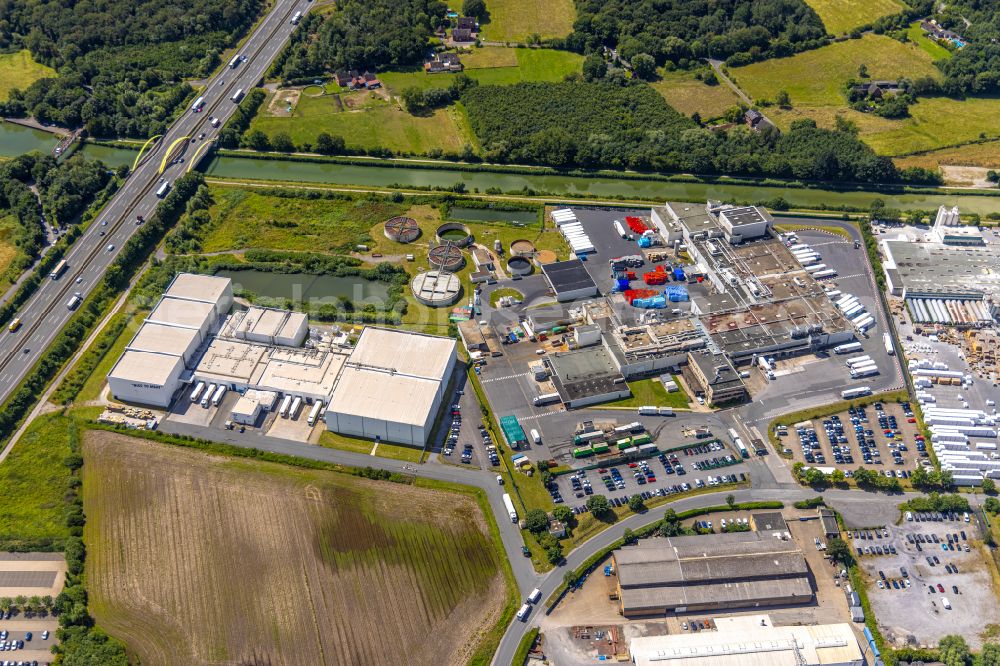 Aerial photograph Hamm - Building complex and distribution center on the site of Coldstore Hamm GmbH on street Kranstrasse in the district Uentrop in Hamm at Ruhrgebiet in the state North Rhine-Westphalia, Germany