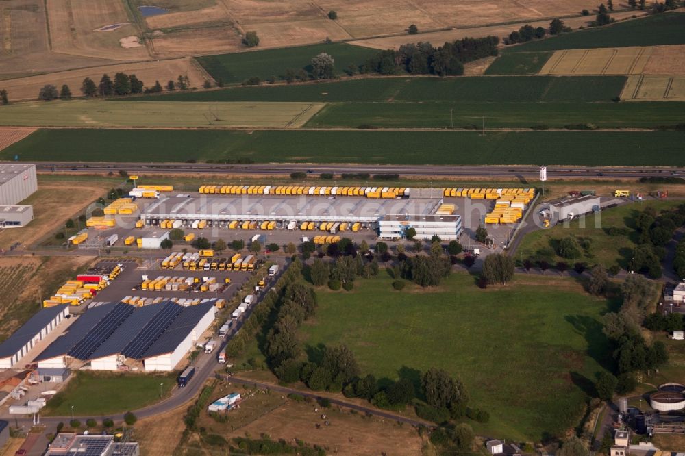 Herbolzheim from the bird's eye view: Building complex and distribution center on the site of DHL Global Forwarding Freight in Herbolzheim in the state Baden-Wuerttemberg, Germany