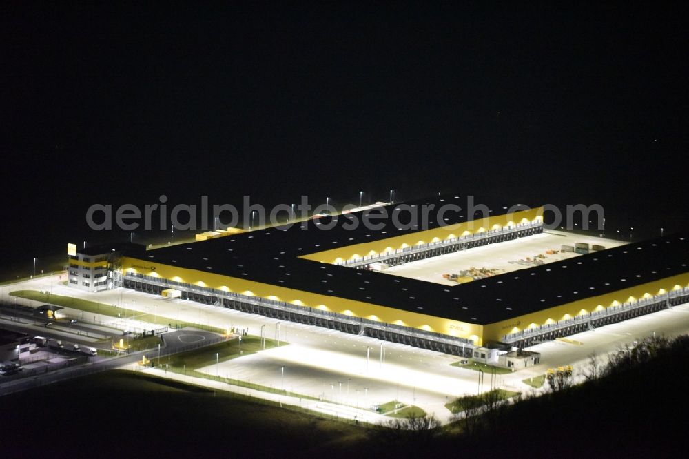 Aerial photograph Heusenstamm - Building complex and distribution center on the site des DHL Paketzentrum in Heusenstamm in the state Hesse