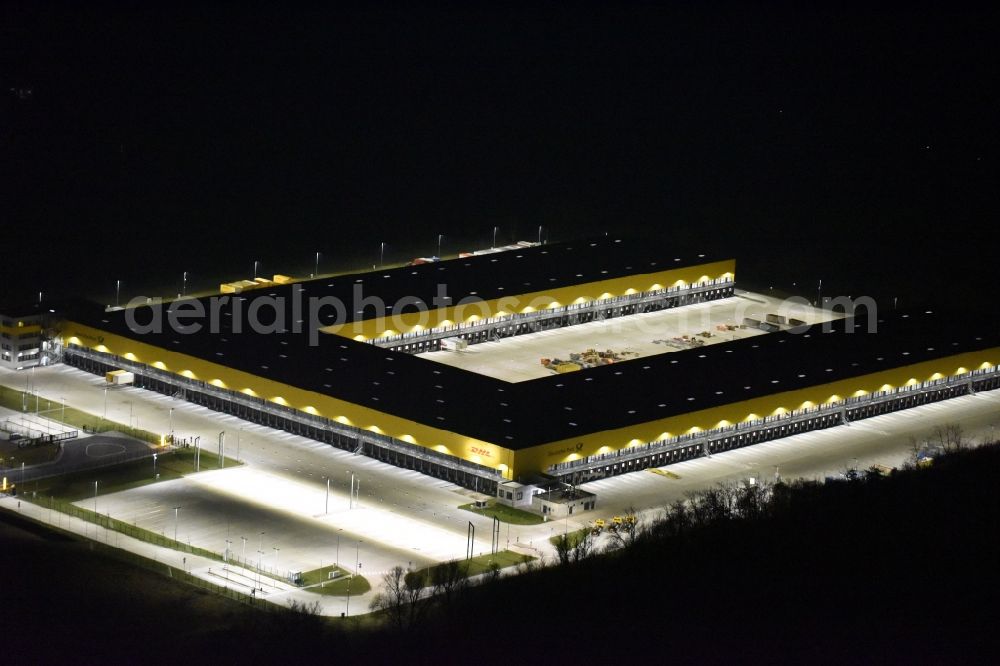 Heusenstamm from above - Building complex and distribution center on the site des DHL Paketzentrum in Heusenstamm in the state Hesse