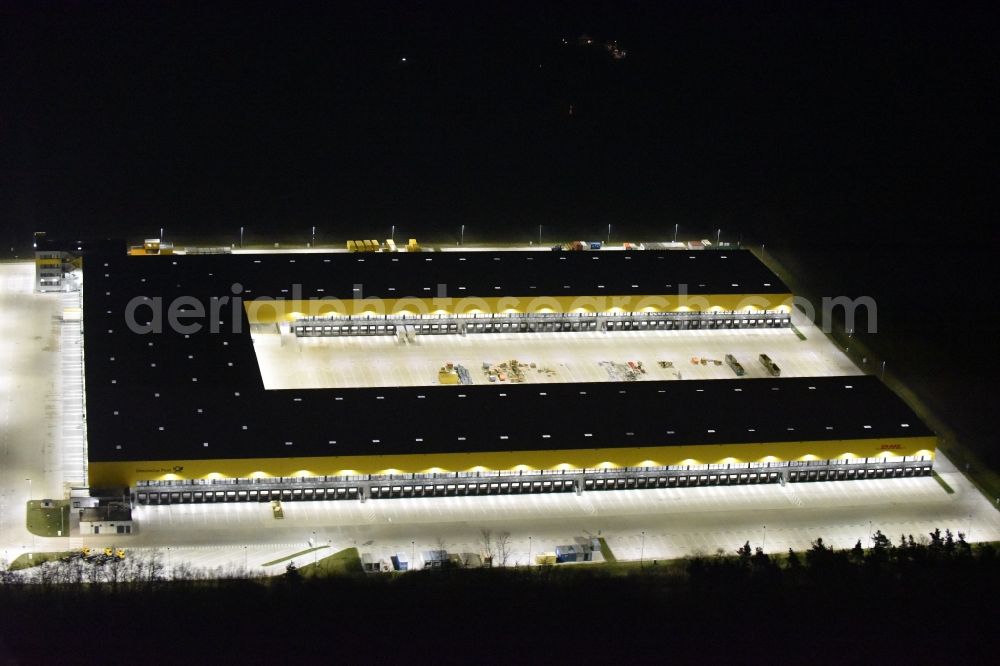 Aerial image Heusenstamm - Building complex and distribution center on the site des DHL Paketzentrum in Heusenstamm in the state Hesse