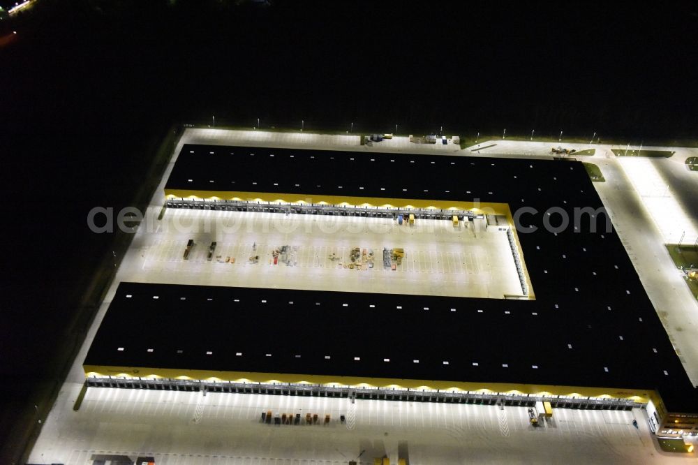 Heusenstamm from above - Building complex and distribution center on the site des DHL Paketzentrum in Heusenstamm in the state Hesse