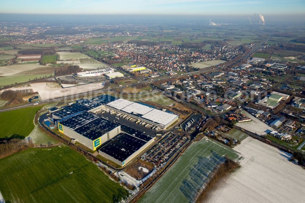 Aerial image Hamm - Building complex and distribution center on the site Edeka Zentrallager in Hamm in the state North Rhine-Westphalia