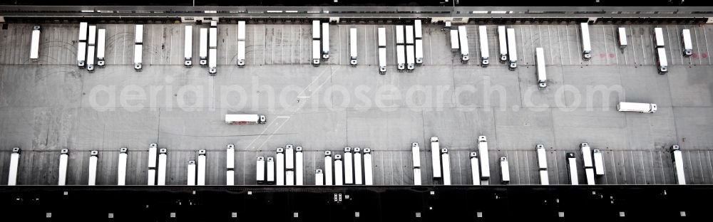 Hamm from above - Building complex and distribution center on the site Edeka Zentrallager in Hamm in the state North Rhine-Westphalia