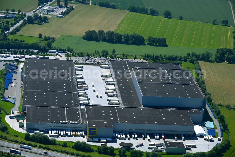 Aerial photograph Hamm - Building complex and distribution center on the site Edeka Zentrallager in Hamm at Ruhrgebiet in the state North Rhine-Westphalia