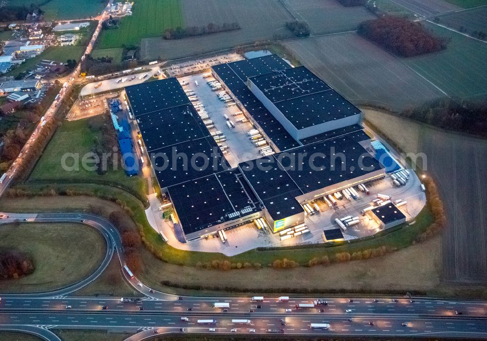 Aerial image Rhnern - Building complex and distribution center on the site Edeka Zentrallager in Rhnern in the state North Rhine-Westphalia