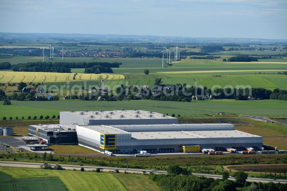 Aerial image Striegistal - Building complex and distribution center on the site EDEKA Zentrallager S34 in Striegistal in the state Saxony, Germany