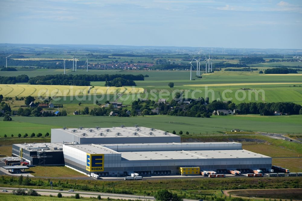 Aerial photograph Striegistal - Building complex and distribution center on the site EDEKA Zentrallager S34 in Striegistal in the state Saxony, Germany