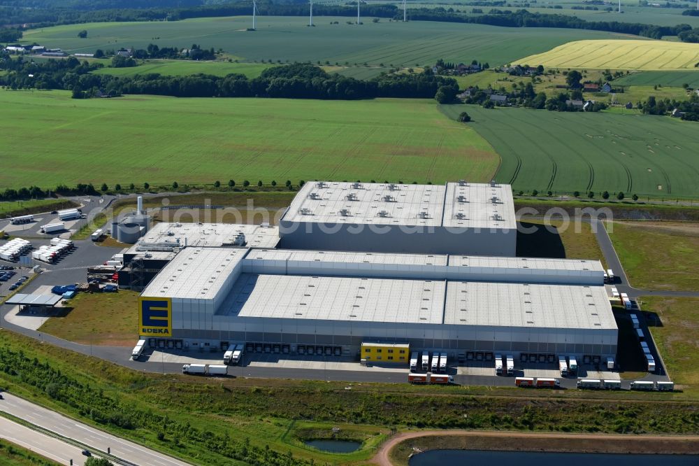 Aerial photograph Striegistal - Building complex and distribution center on the site EDEKA Zentrallager S34 in Striegistal in the state Saxony, Germany