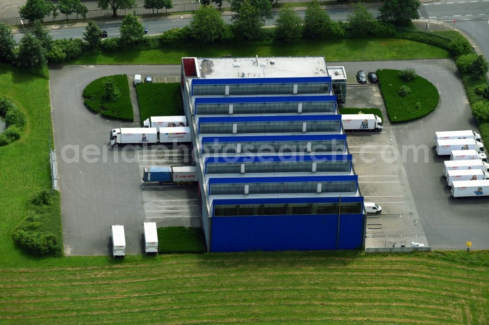 Aerial photograph Schwarzenbek - Building complex and distribution center on the site of Ernsting's family GmbH & Co. KG on Industriestrasse - Grabauer Strasse in Schwarzenbek in the state Schleswig-Holstein, Germany