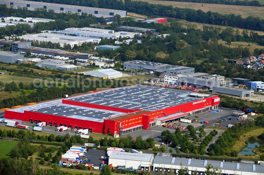 Großbeeren from above - Building complex and distribution center on the site on Maerkische Allee in Grossbeeren in the state Brandenburg, Germany