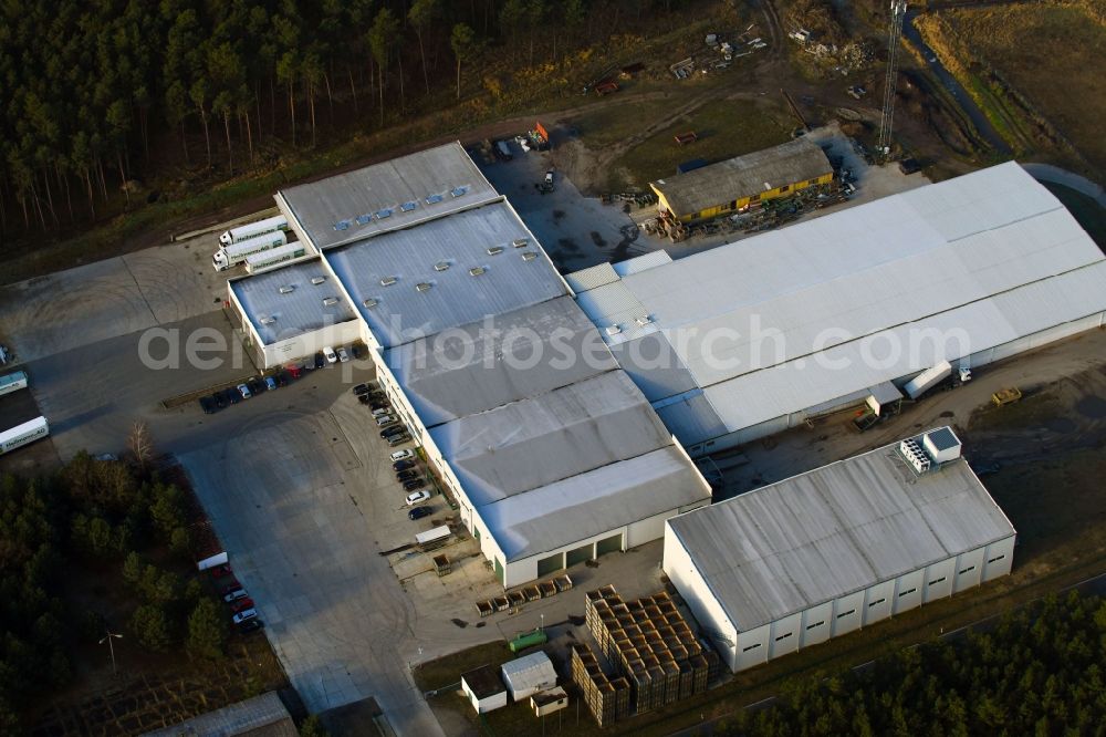 Aerial photograph Beelitz - Building complex and distribution center on the site Heilmann AG on Wittbrietzener Strasse in Beelitz in the state Brandenburg, Germany