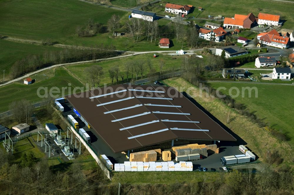 Aerial image Poppenhausen (Wasserkuppe) - Building complex and distribution center on the site of Aloysius Krenzer GmbH in the district Sieblos in Poppenhausen (Wasserkuppe) in the state Hesse, Germany