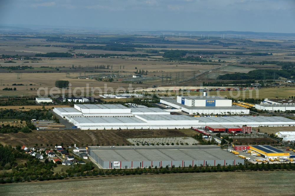 Aerial image Erfurt - Building complex and distribution center on the site des IKEA Distribution in Erfurt in the state Thuringia