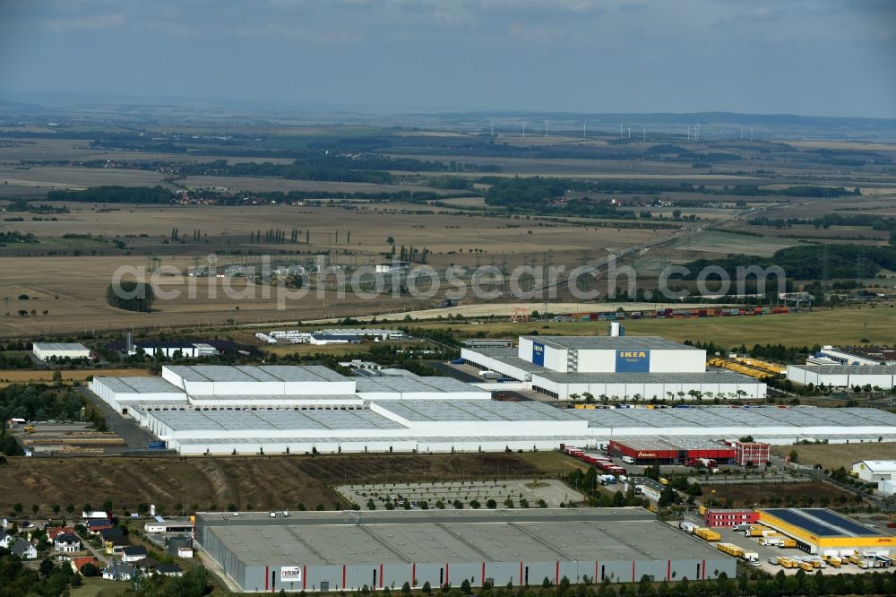 Aerial photograph Erfurt - Building complex and distribution center on the site des IKEA Distribution in Erfurt in the state Thuringia