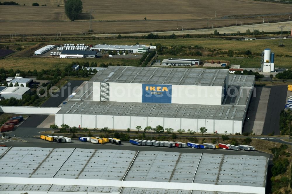 Aerial photograph Erfurt - Building complex and distribution center on the site des IKEA Distribution in Erfurt in the state Thuringia