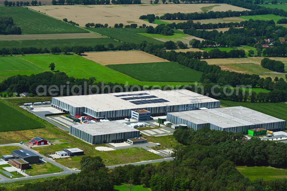 Aerial photograph Meitze - Building complex and distribution center on the site Lekkerland Logistikzentrum on street Torfkuhlenweg in Meitze in the state Lower Saxony, Germany