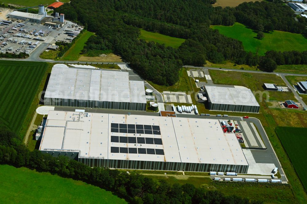 Aerial photograph Meitze - Building complex and distribution center on the site Lekkerland Logistikzentrum on street Torfkuhlenweg in Meitze in the state Lower Saxony, Germany