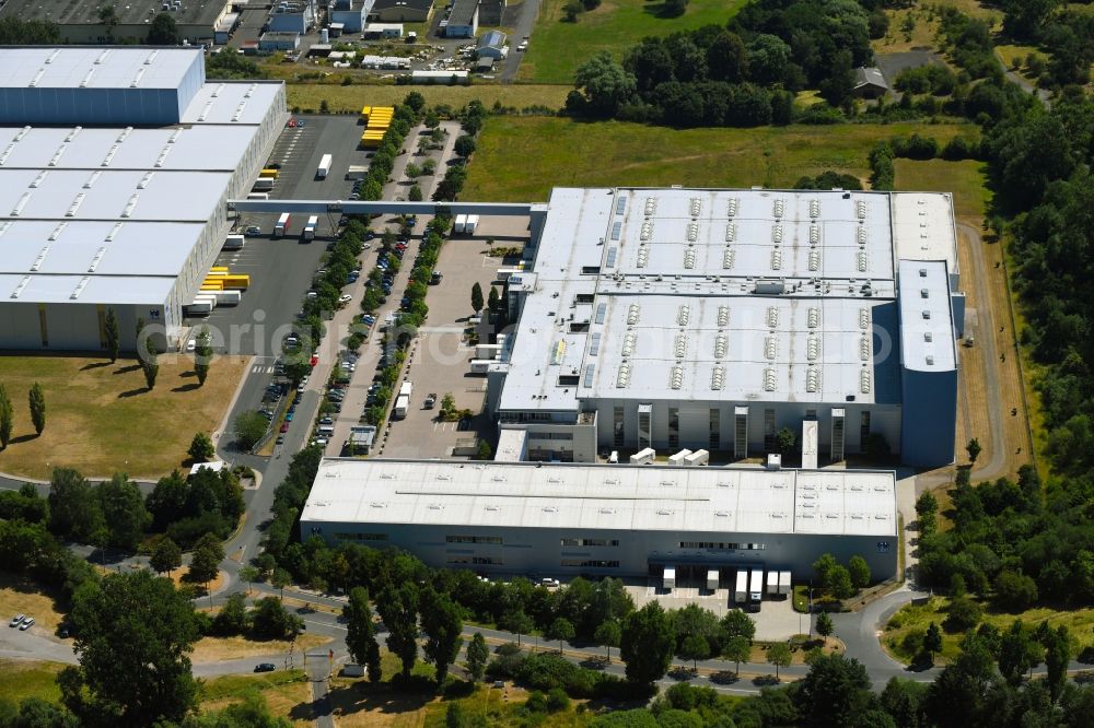 Bad Hersfeld from above - Building complex and distribution center on the site of Libri GmbH in Bad Hersfeld in the state Hesse, Germany