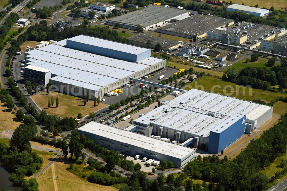 Bad Hersfeld from the bird's eye view: Building complex and distribution center on the site of Libri GmbH in Bad Hersfeld in the state Hesse, Germany