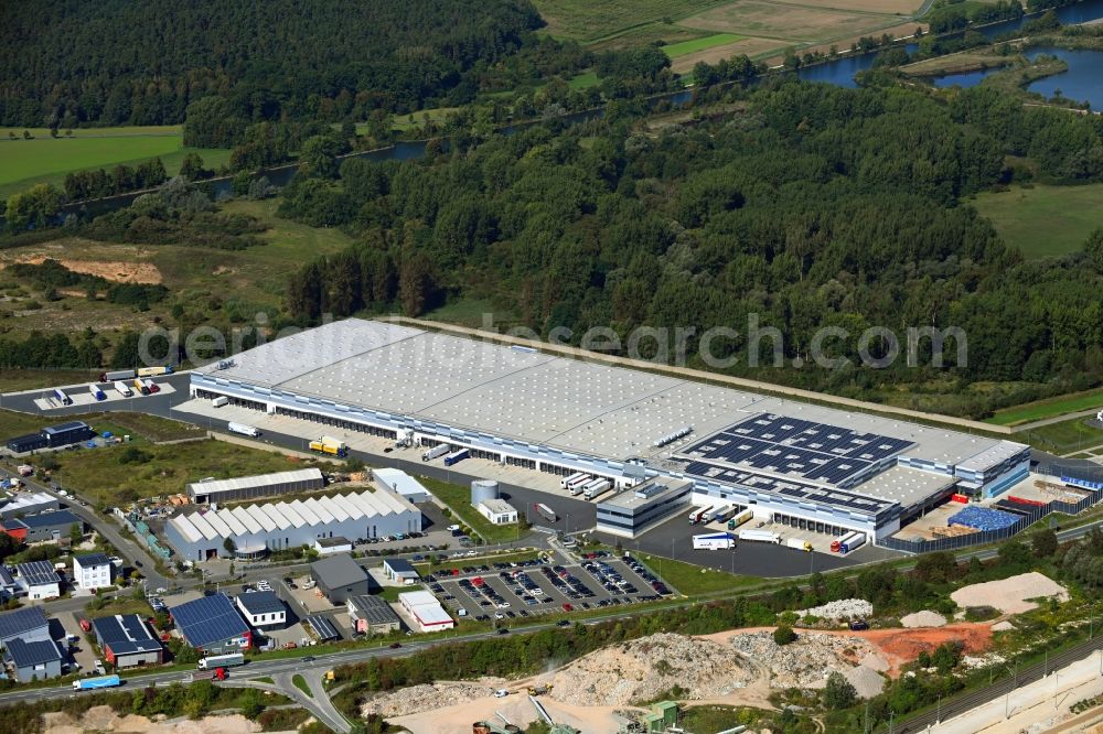 Aerial image Eggolsheim - Building complex and distribution center on the site of LIDL Vertriebs GmbH in Eggolsheim in the state Bavaria, Germany