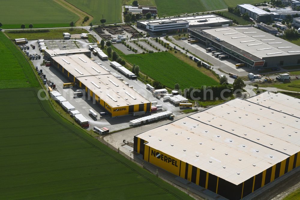 Aerial photograph Odelzhausen - Building complex and distribution center on the site of C.E. Noerpel GmbH in Odelzhausen in the state Bavaria, Germany