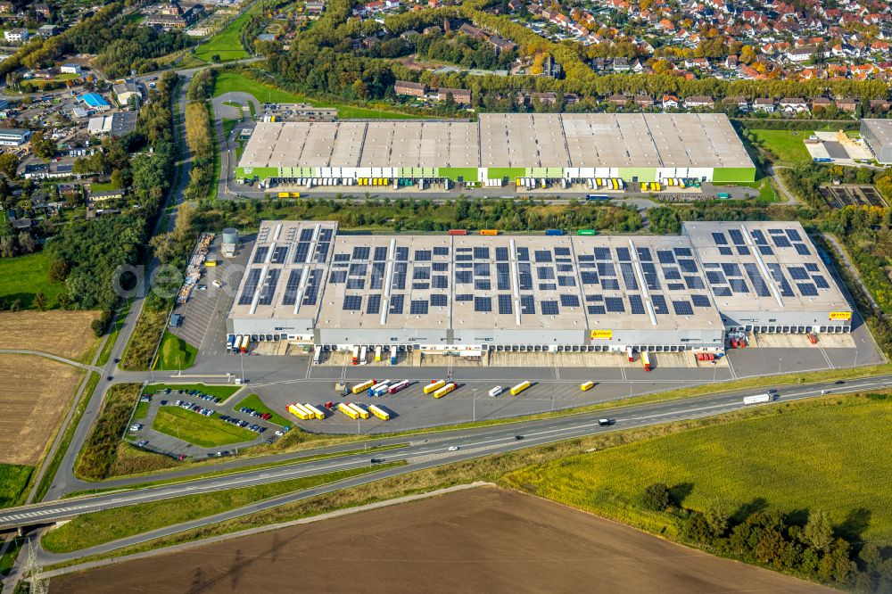 Kamp-Lintfort from the bird's eye view: Building complex and distribution center on the site on Norddeutschlandstrasse in the district Niersenbruch in Kamp-Lintfort at Ruhrgebiet in the state North Rhine-Westphalia, Germany