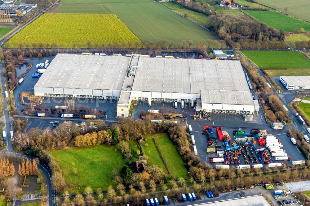 Aerial image Hamm - Building complex and distribution center on the site on Oberster Konp in the district Rhynern in Hamm in the state North Rhine-Westphalia, Germany