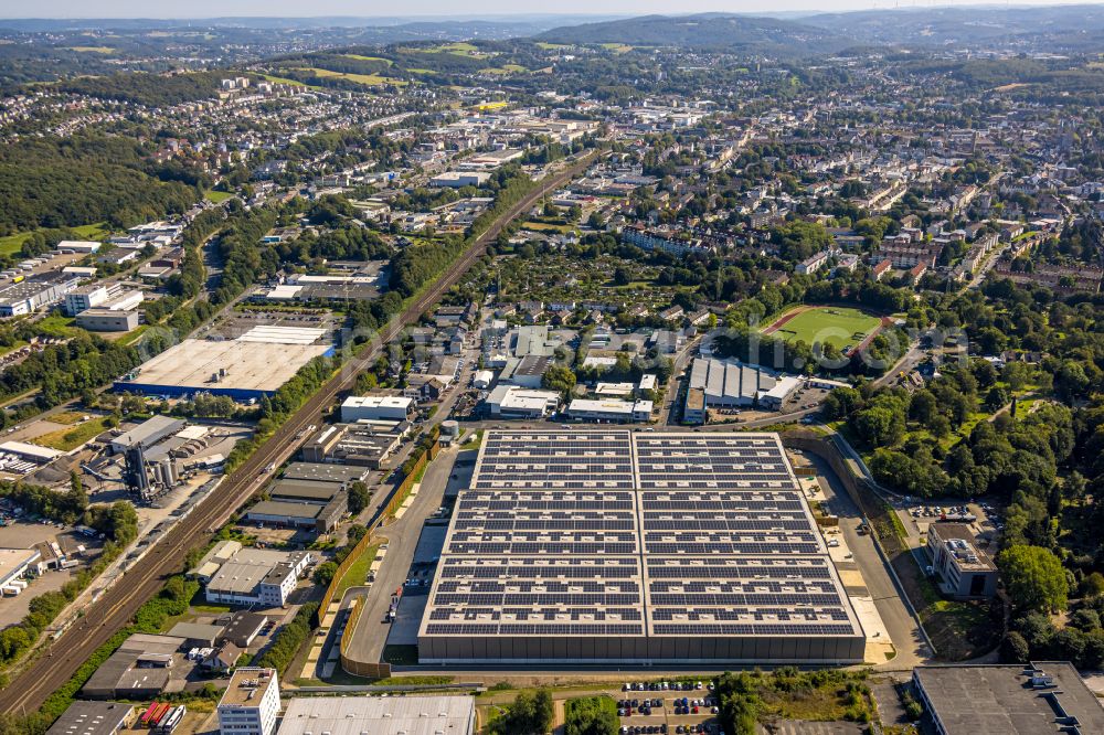 Aerial image Schwelm - Building complex and distribution center on the site on street In der Graslake - Jesinghauser Strasse in the district Langerfeld-Beyenburg in Schwelm in the state North Rhine-Westphalia, Germany