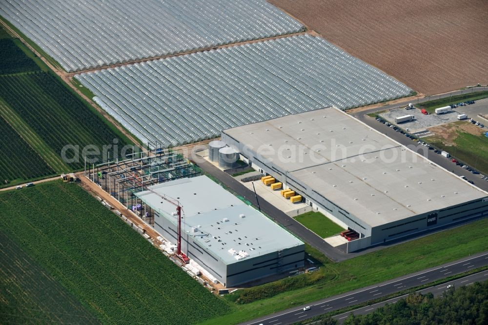 Aerial photograph Wesseling - Building complex and distribution center on the site of Snipes SE in the district Urfeld in Wesseling in the state North Rhine-Westphalia, Germany